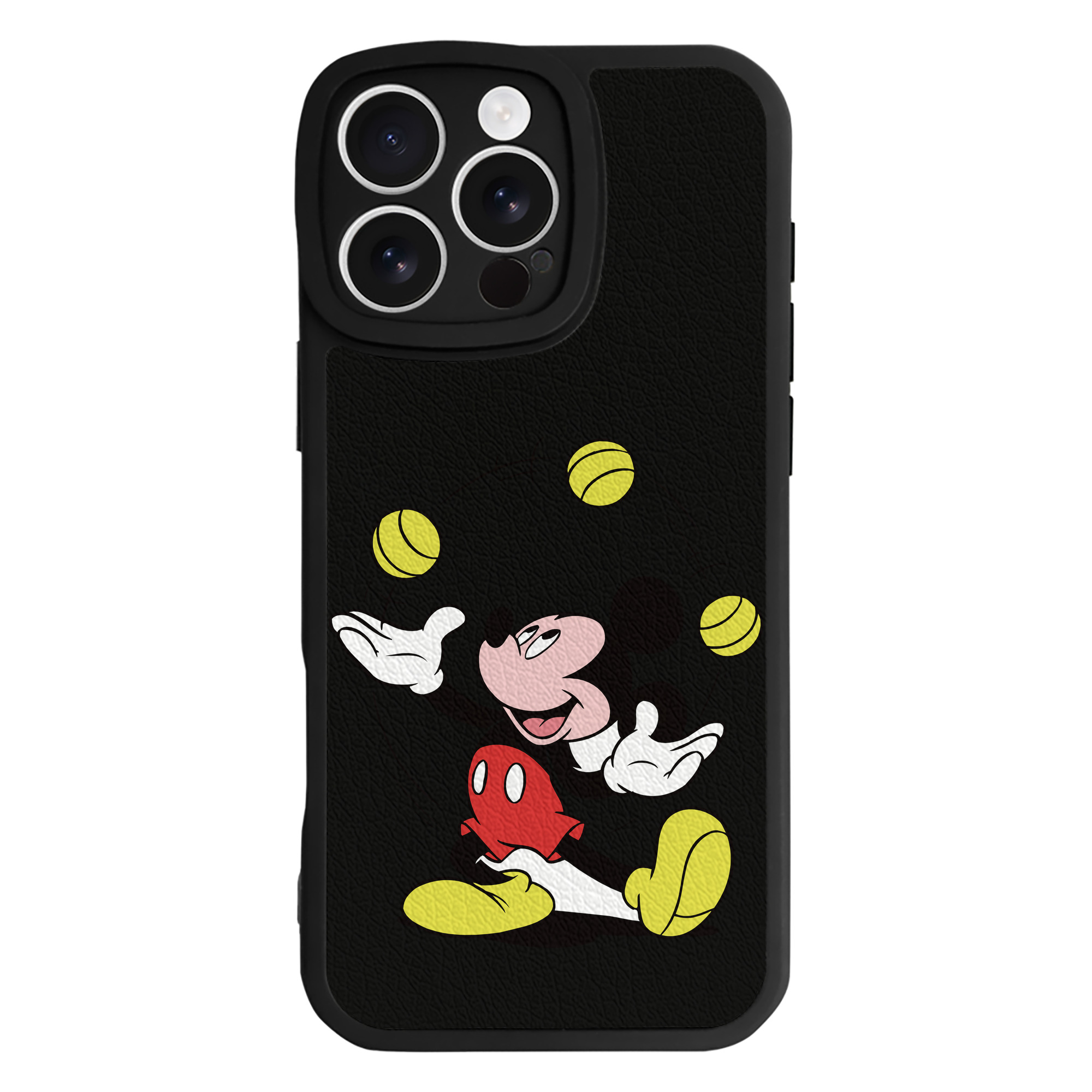 （画像用） ミッキーマウス Mickey Mouse 【iPhone 16シリーズ対応】シリコンスマホケース（レザー調） 材質：シリコン